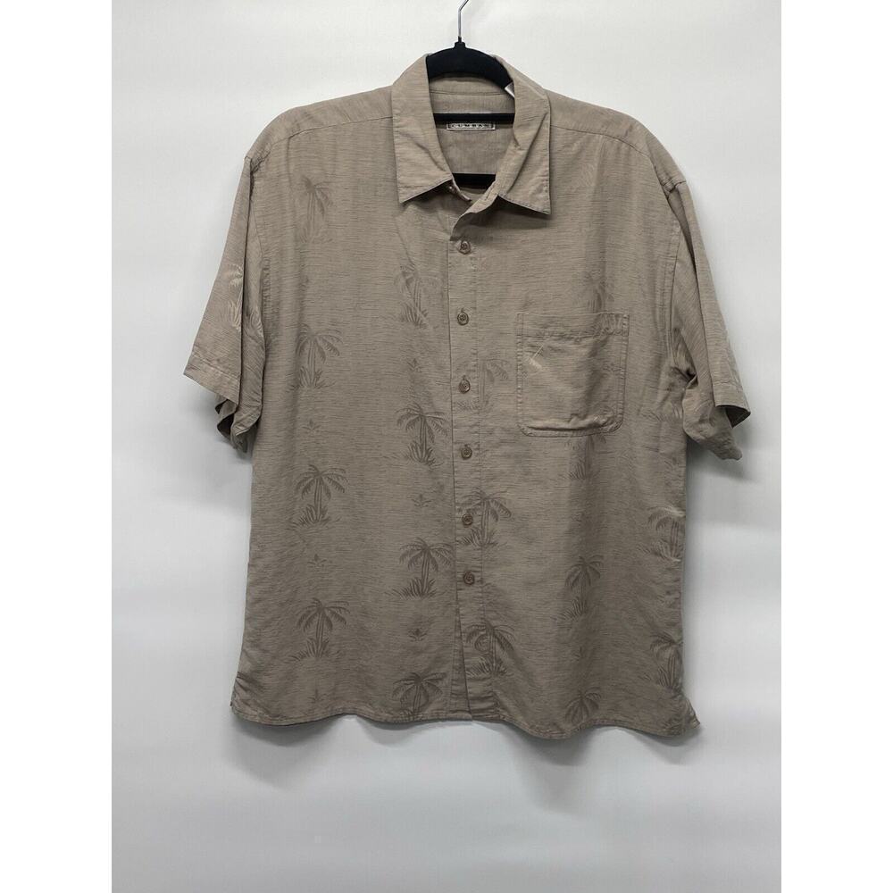Cumran Men’s Silk Blend Palm Tree Print Short Sleeve‎ Shirt
